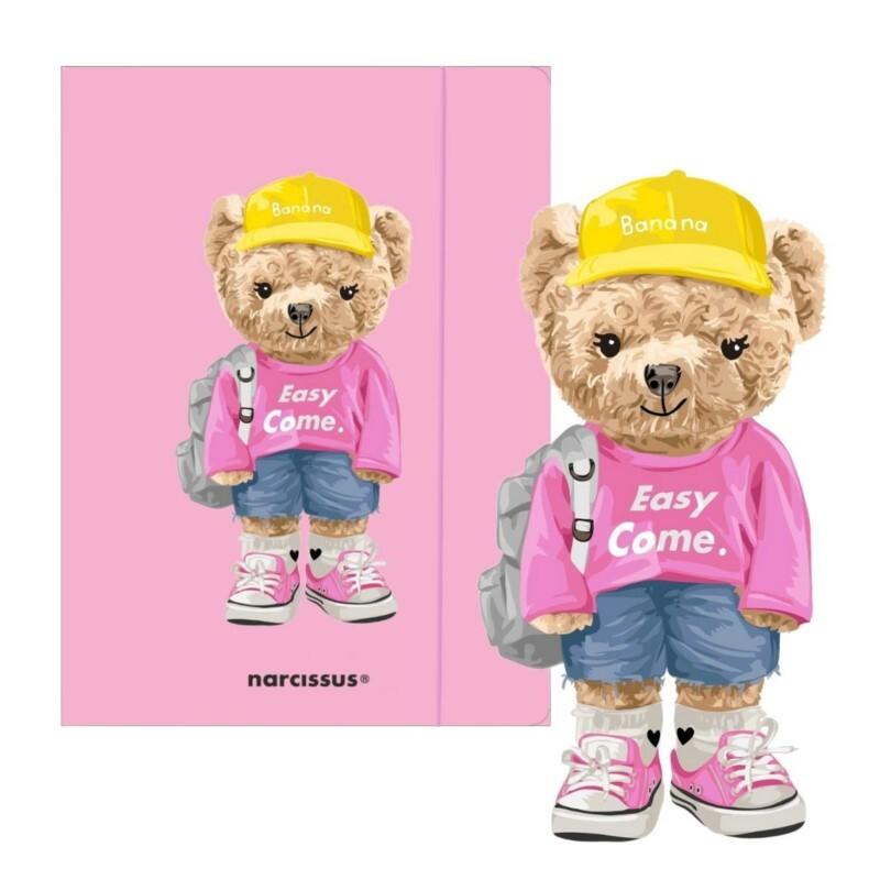 TECZKA Z GUMKĄ A4 TEDDIES&MIŚ URSZULA NARCISSUS