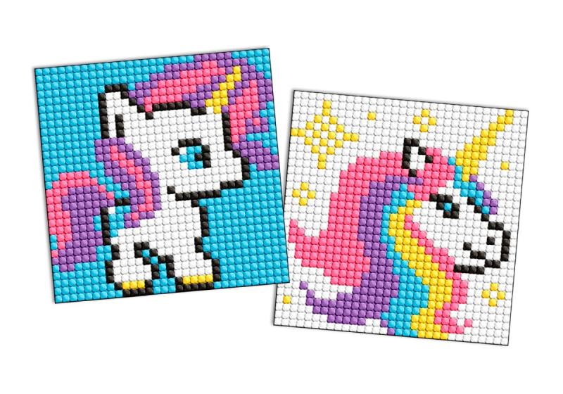 ZESTAW DO MOZAIKI DIAMENTOWEJ KIDS NA SAMOPRZYLEPNEJ PODSTAWIE JEDNOROŻEC 9X9CM