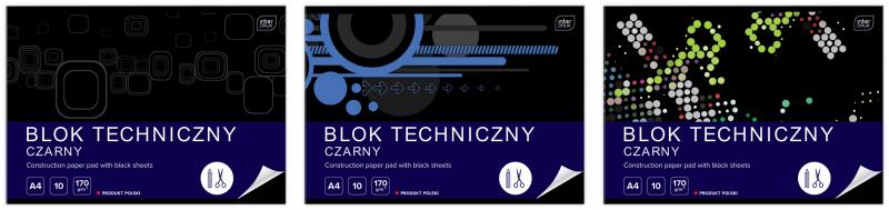 BLOK TECHNICZNY A4/10 CZARNY 170G INTERDRUK