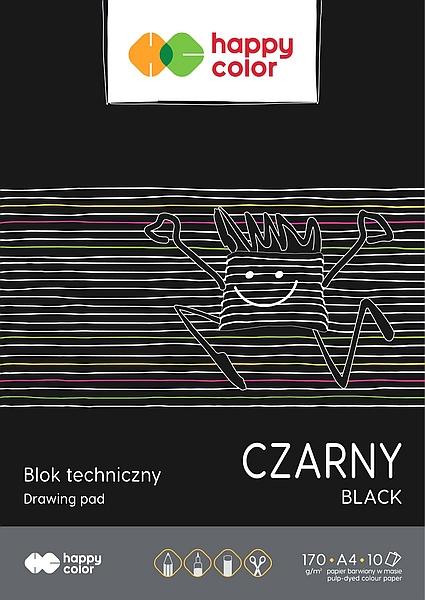 BLOK TECHNICZNY A4/10 CZARNY 170G HAPPY COLOR