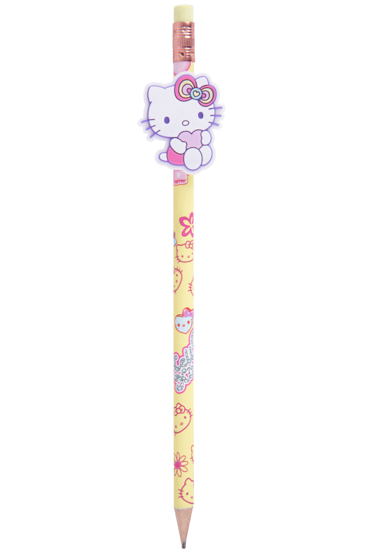 OŁÓWKI Z GUMOWĄ NAKŁADKĄ HB A/24 SZT MIX - PINK HELLO KITTY