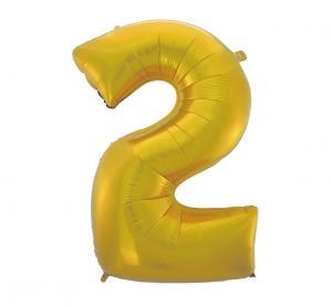 BALON FOLIOWY 85 CYFRA 2ZŁOTA MAT