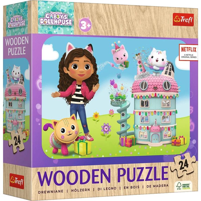 PUZZLE 24 TREFL DREWNO WESOŁA GABBY I PRZYJACELE