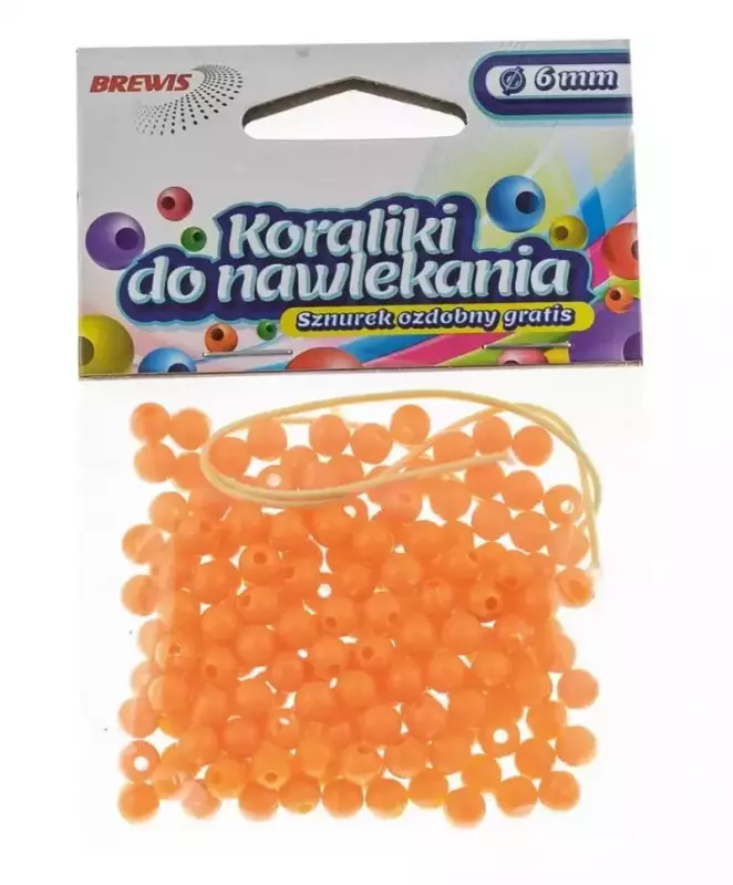 KORALIKI DO NAWLEKANIA 6MM POMARAŃCZOWE BREWIS