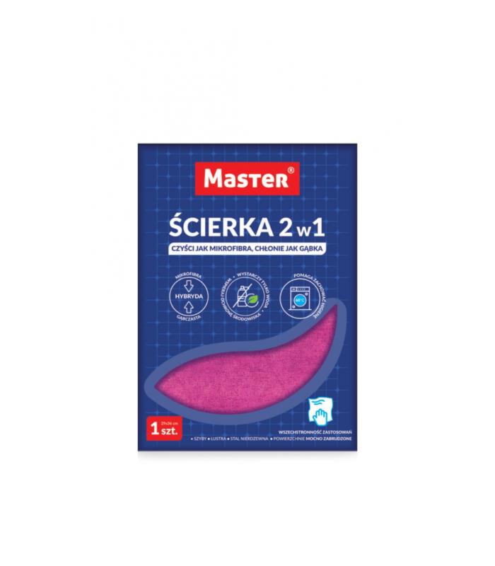 ŚCIERKA 2W1 MIKROFIBRA+GĄBECZKA PU 36X29CM A/1 S295