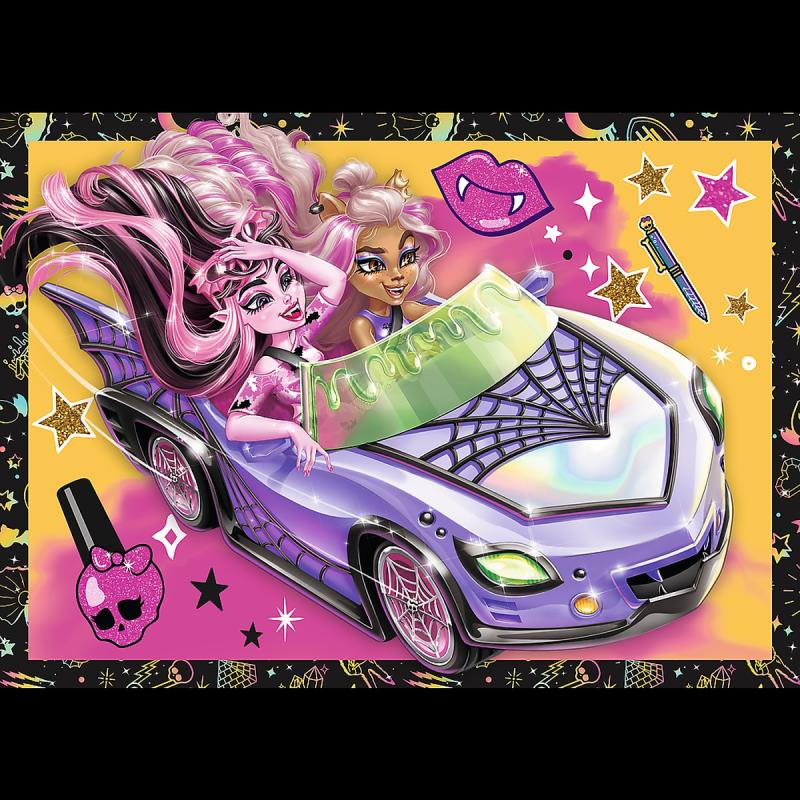PUZZLE 4W1 TREFL ELEKTRYZUJĄCY DZIEŃ MONSTER HIGH