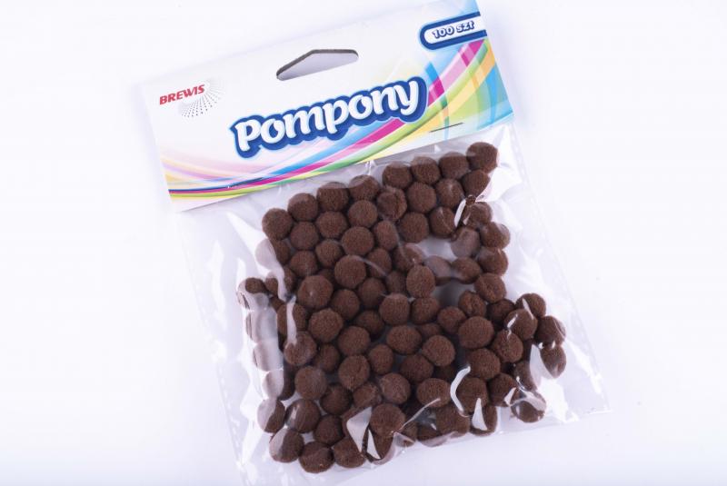 POMPONY BRĄZOWE10MM BREWIS