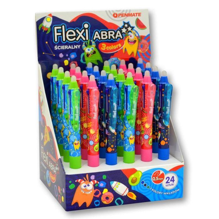 DŁUGOPIS ŚCIERALNY FLEXI ABRA 3 COLORS A'24