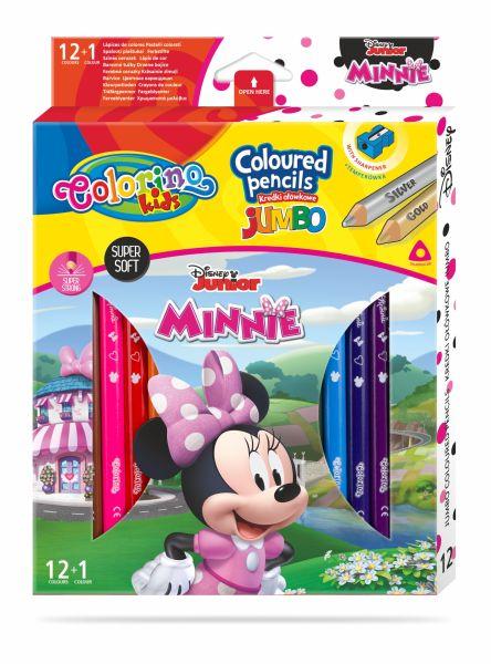 KREDKI OŁÓWKOWE 12/13 COLORINO TRÓJKĄTNE JUMBO + TEMP. MINNIE