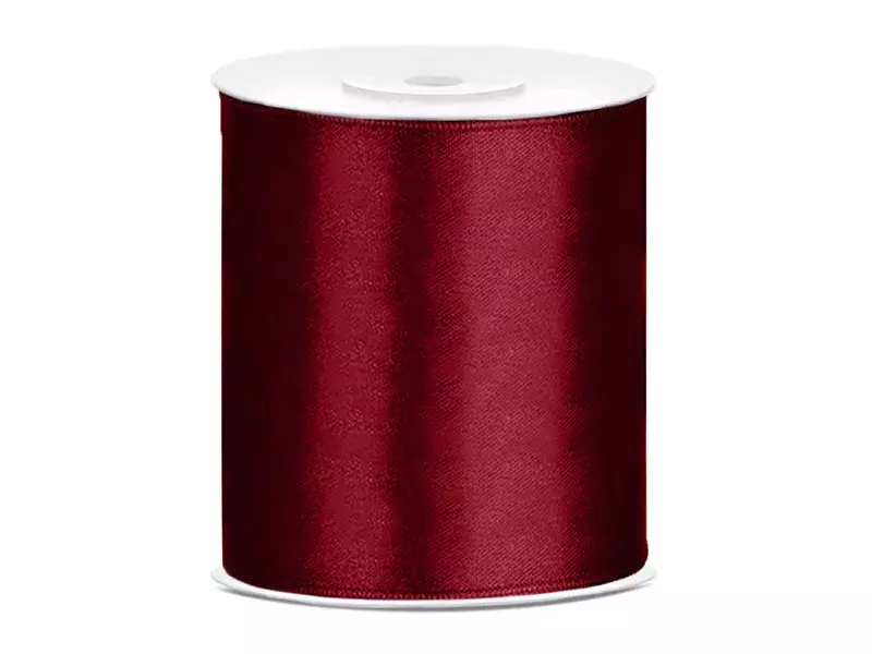 TASIEMKA SATYNOWA 100MM/25M BORDO
