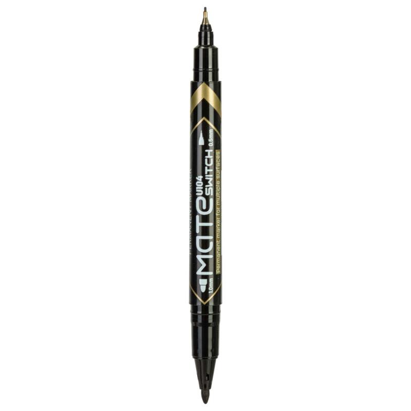 MARKER PERMANENTNY DWUSTRONNY CZARNY 1,0MM I 0,5MM CZARNY DELI A/12