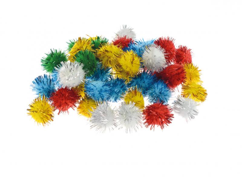 POMPONY METALICZNE 2CM MIX BREWIS