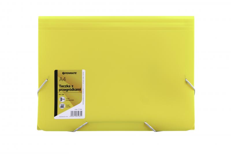 TECZKA 13 PRZEGRÓD A4 PP-104 ŻÓŁTA PENMATE