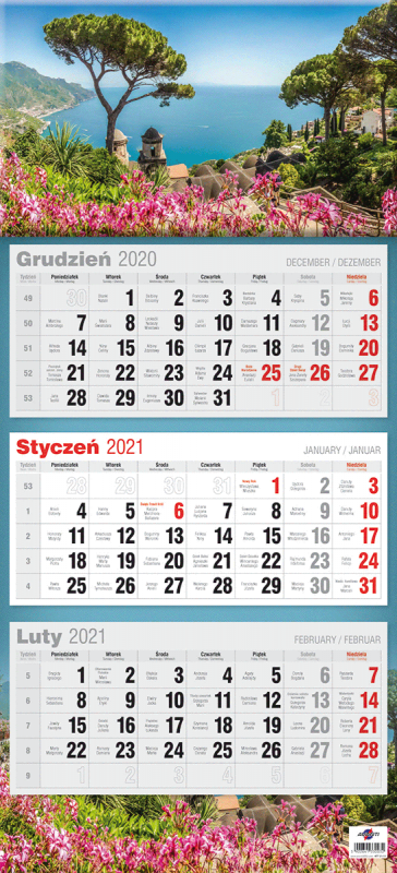 KALENDARZ TRÓJDZIELNY PŁASKI 2027