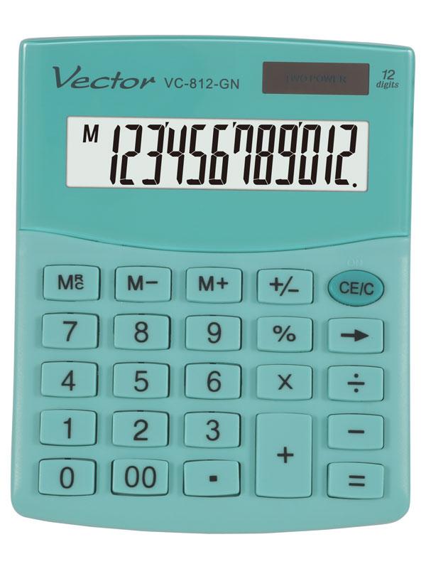 KALKULATOR VECTOR VC-812 12POZ GN,LB,PK MIĘTOWY, JASNO NIEBIESKI, RÓŻOWY