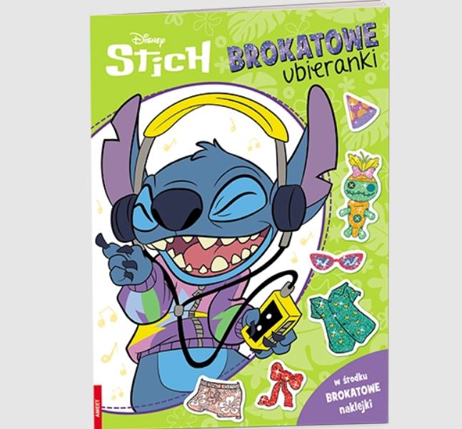 KSIĄŻECZKA DISNEY STICH. BROKATOWE UBIERANKI