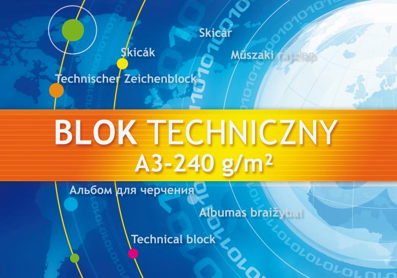 BLOK TECHNICZNY A3/10 BIAŁY 250G KRESKA