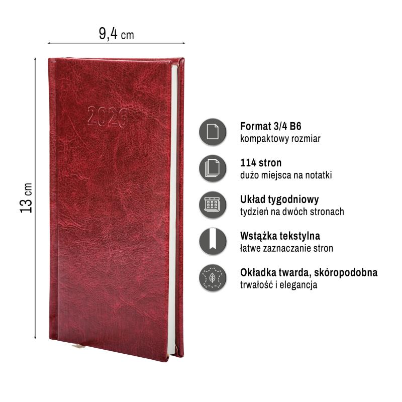 KALENDARZ SLIM 3/4 B6 AREX