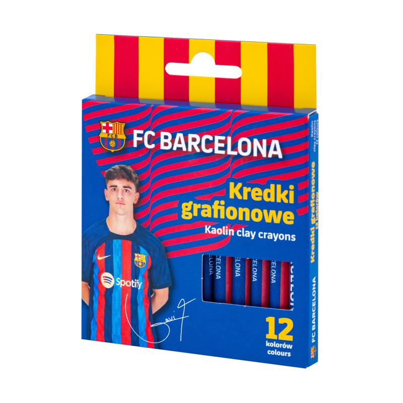 KREDKI 12 GRAFIONOWE OKRĄGŁE FC BARCELONA - 7/85 mm
