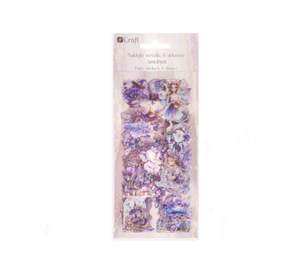 NAKLEJKI PET WRÓŻKI 6 ARKUSZY AMETHYST
