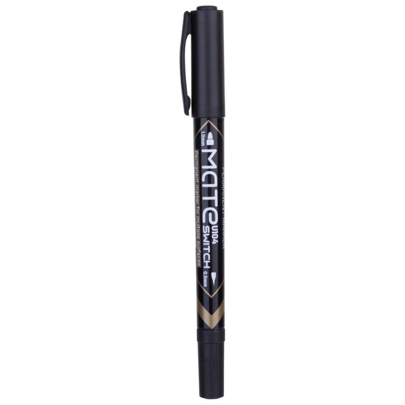 MARKER PERMANENTNY DWUSTRONNY CZARNY 1,0MM I 0,5MM CZARNY DELI A/12