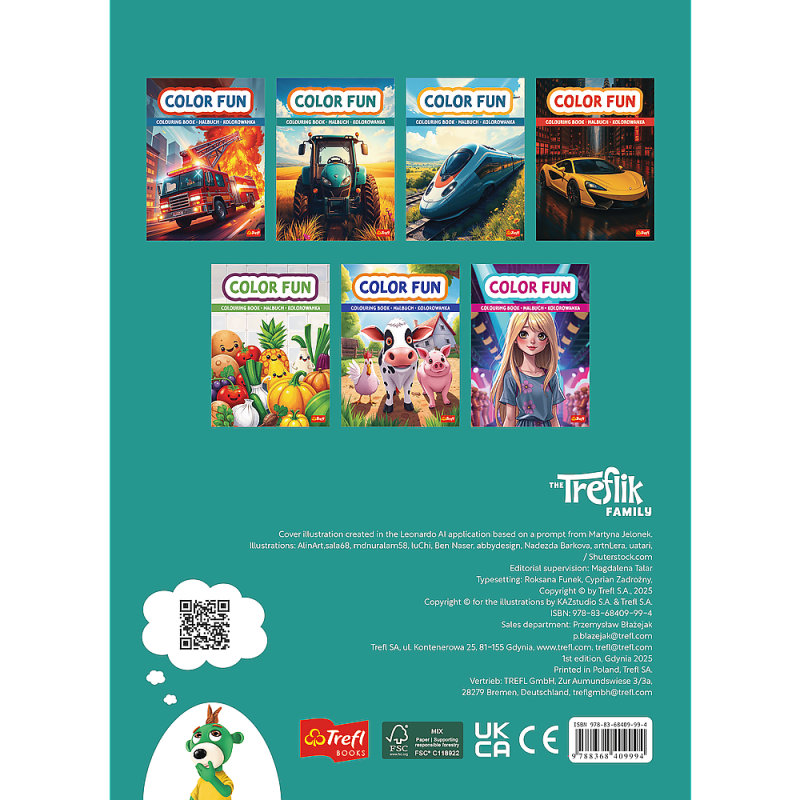 KSIĄŻECZKA TREFL RODZINA TREFKIKÓW ŚWIAT FANTASY KOLOROWANKA