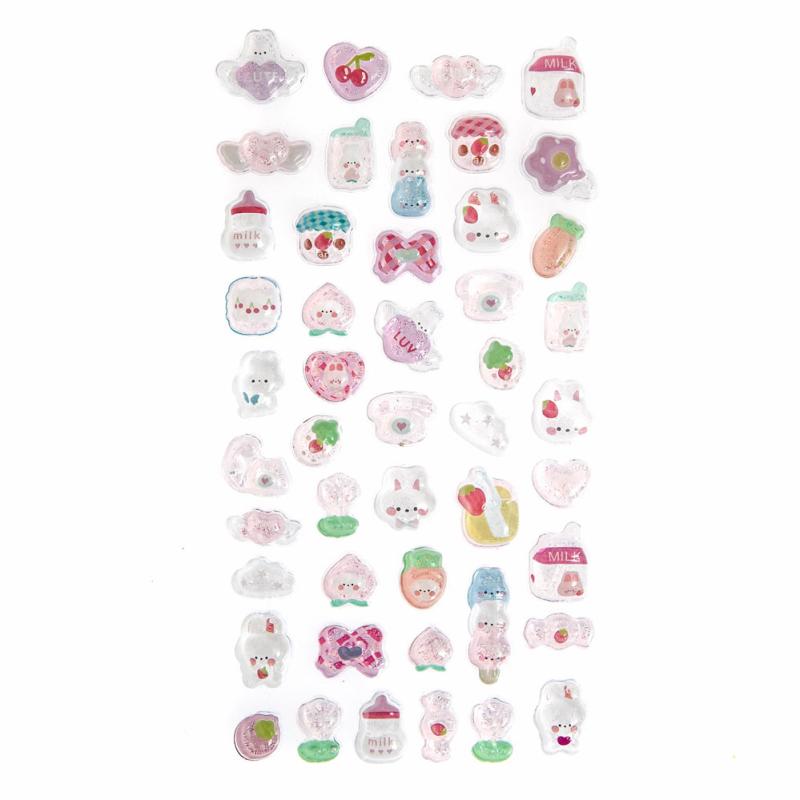 NAKLEJKI CANDY DROPS, 47 SZT. - PINK