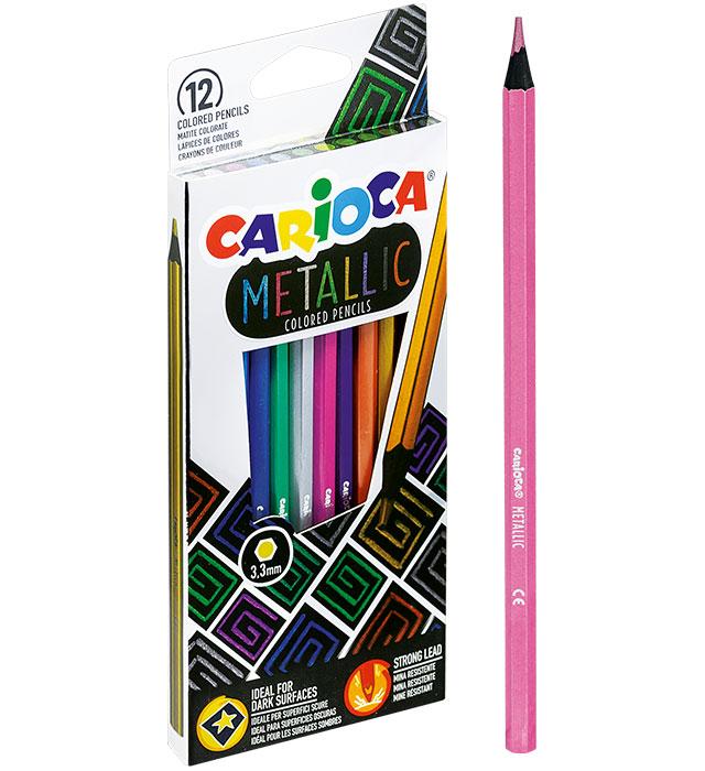 KREDKI 12 OŁÓWKOWE METALICZNE CARIOCA (43164)