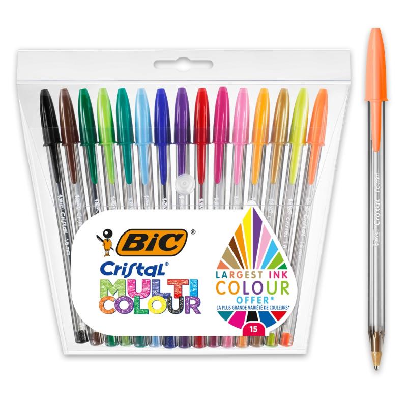 DŁUGOPIS BIC CRISTAL MULTICOLOUR PK15