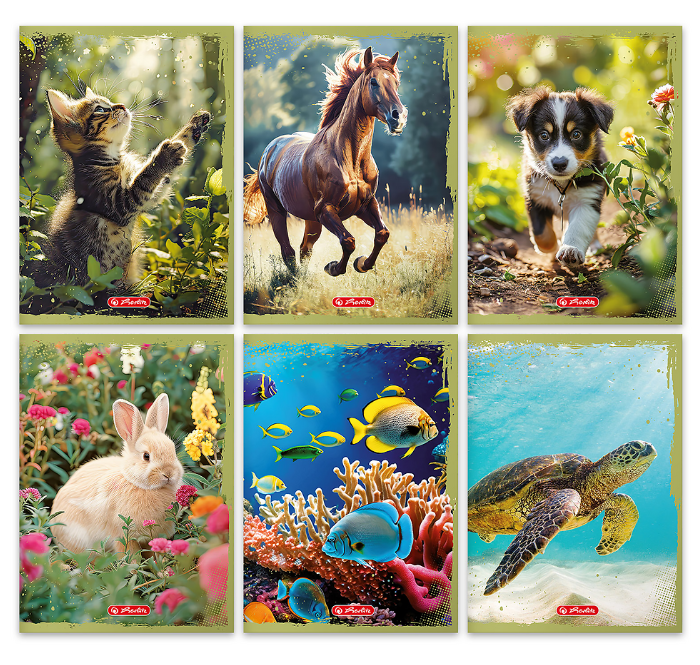 ZESZYT A5/16 GŁADKI HERLITZ ANIMALS 70G