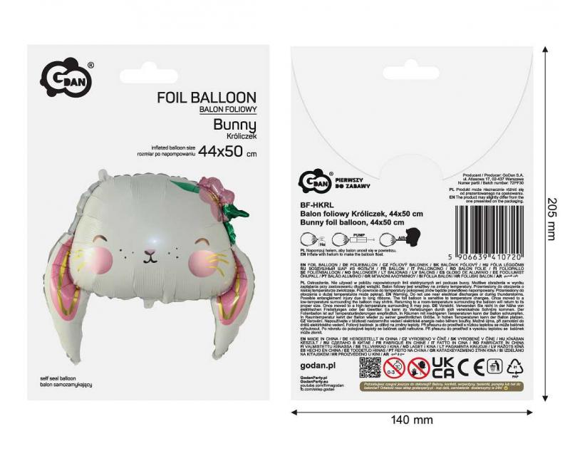 BALON FOLIOWY KRÓLICZEK 44X50CM