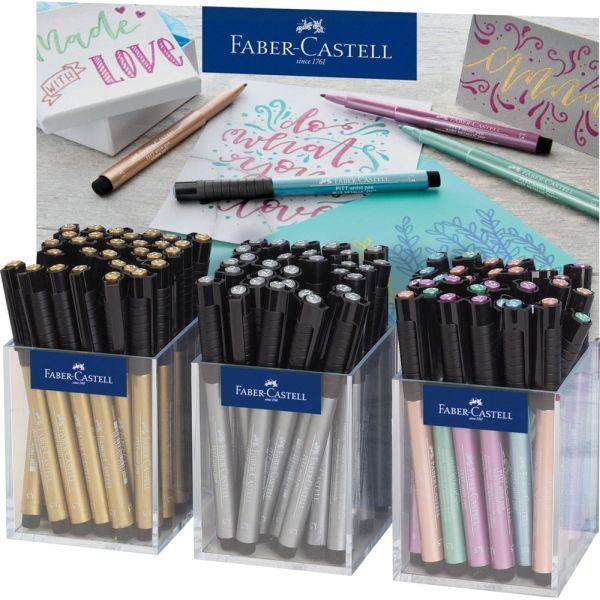 DSPL20- PITT ARTIST PEN KOL. METALICZNE3X30 SZT. DISPLAY FABER-CASTELL