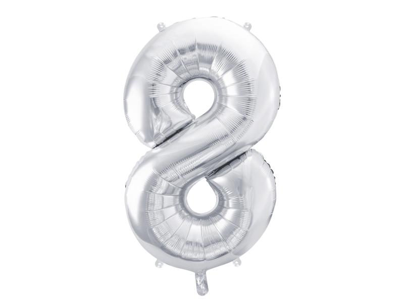 BALON FOLIOWY 8 86CM SREBRNY