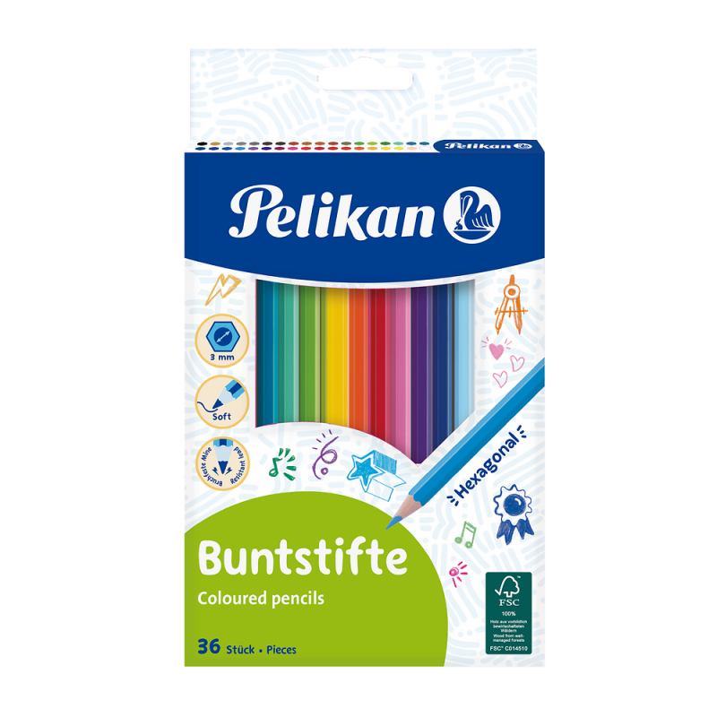 KREDKI 12 PELIKAN OŁÓWKOWE TRÓJKĄTNE