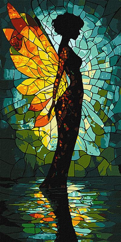 ZESTAW DO MALOWANIA PO NUMERACH WITRAŻOWY ANIOŁ 40X80CM