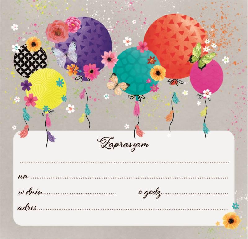 ZAPROSZENIE JASKRAWE BALONY A/5