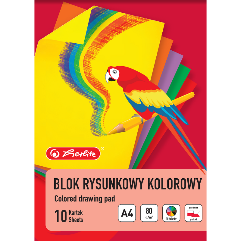 BLOK RYSUNKOWY A4/10 HERLITZ 80G KOLOR