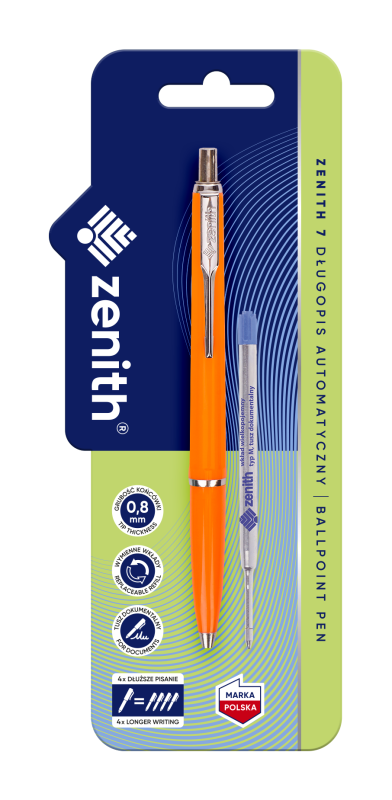 DŁUGOPIS AUTOMATYCZNY ZENITH 7, FLUO + WKŁ.BLISTER