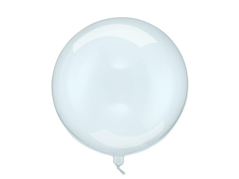 BALON KULA 40CM TRANSPARENTNY NIEBIESKI