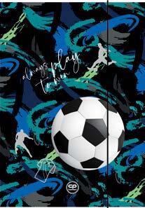 TECZKA KARTONOWA A4 Z GUMKĄ CP - FOOTBALL NAVY