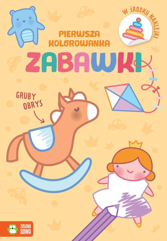 KSIĄŻECZKA PIERWSZA KOLOROWANKA.GRUBY OBRYS.ZABAWKI