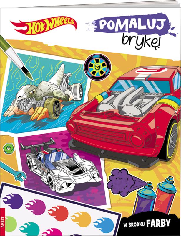 KSIĄŻECZKA MATTEL HOT WHEELS. POMALUJ BRYKĘ!