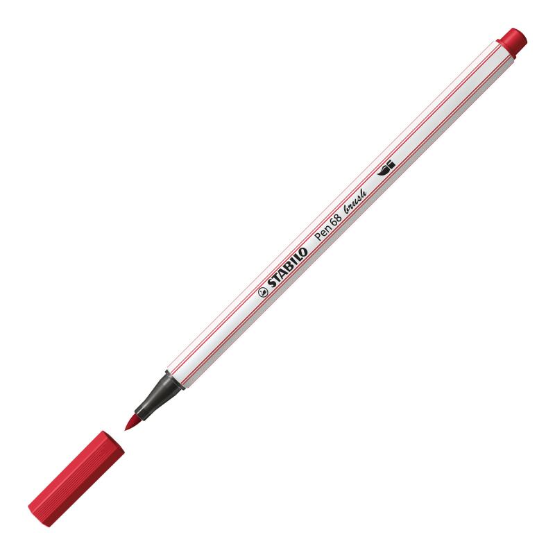 PISAKI STABILO 68 BRUSH CIEMNO CZERWONY