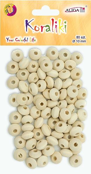 KORALIKI DREWNO PŁASKIE 10MM A80