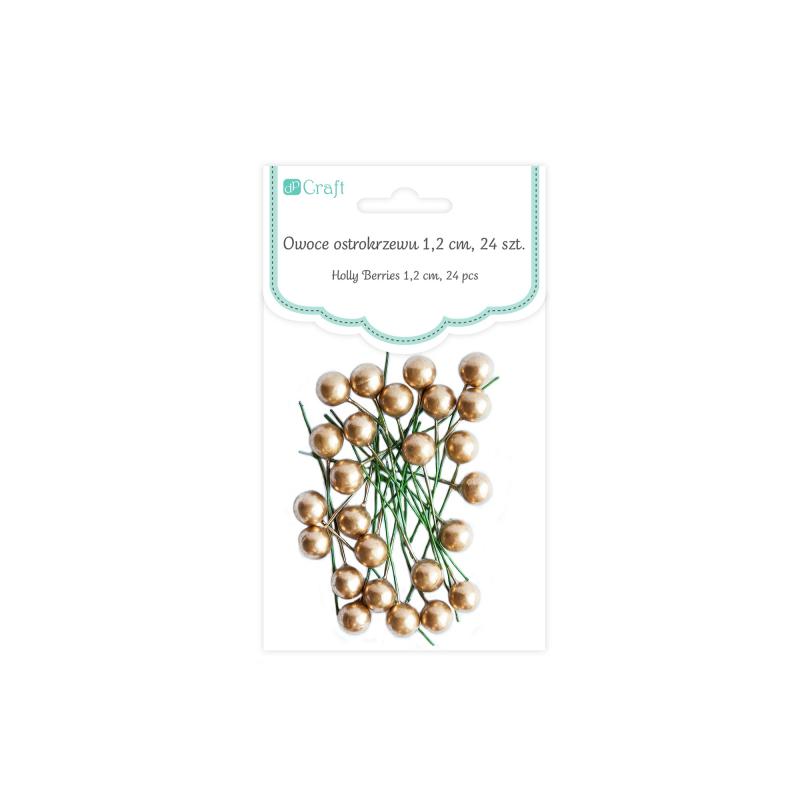 OWOCE OSTROKRZEWU 1,2CM ZŁOTE A/24 #ŚWIĘTA