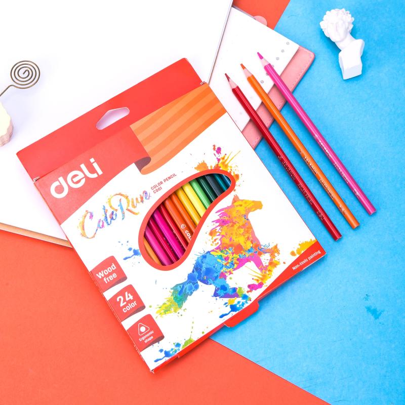 KREDKI 24 OŁÓWKOWE BEZDRZEWNE COLORUN DELI