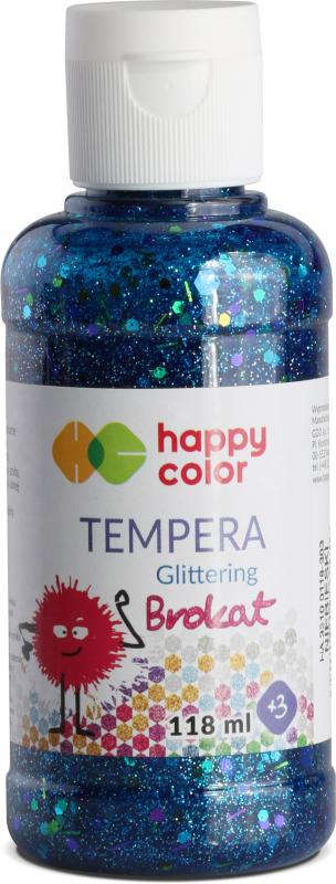 FARBA TEMPERA BROKATOWA 118ML, NIEBIESKI, Happy Color