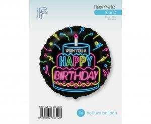 BALON FOLIOWY 18 CALI HAPPY BIRTHDAY NEON