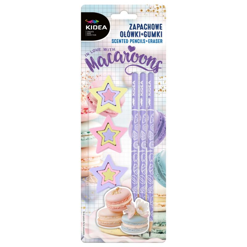 ZAPACHOWE OŁÓWKI + GUMKI MAKARONIKI KIDEA