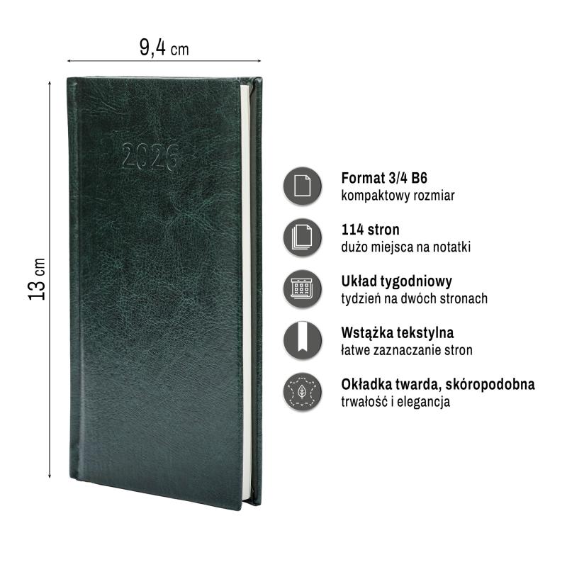 KALENDARZ SLIM 3/4 B6 AREX